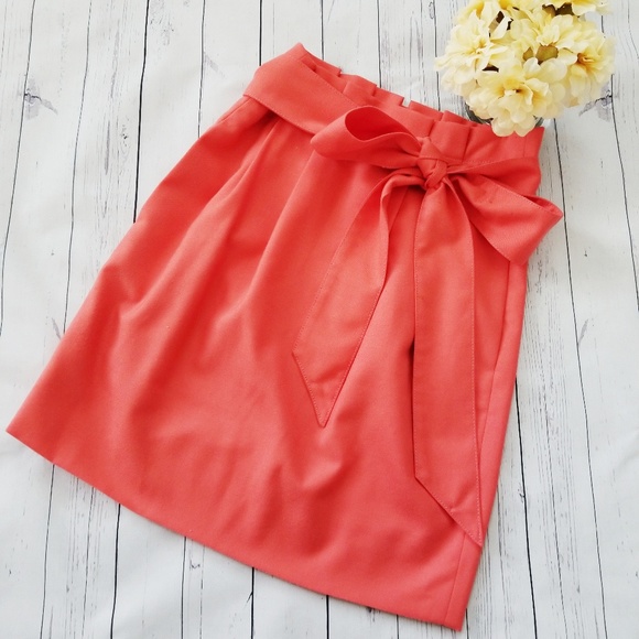 J. Crew Dresses & Skirts - 🌹 J.CREW Orange Midi Skirt with Tie Belt
